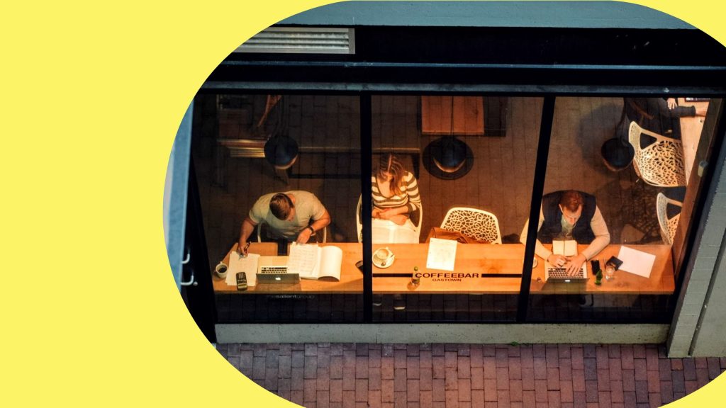 Showcasing flexible working option that travel designers can do such as working in a cafe.