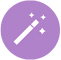Purple icon with magic wand Purple icon with magic wand