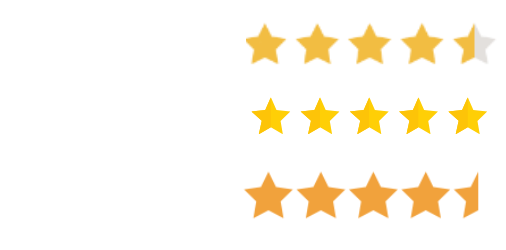 reviews in white 5 star ratings